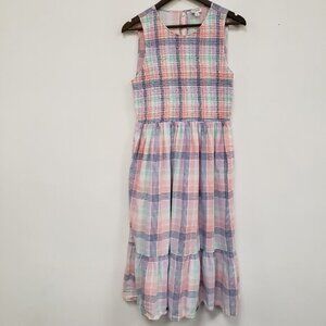 J. Crew Multicolor Plaid Midi Dress
